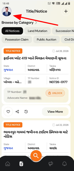 Open your profile